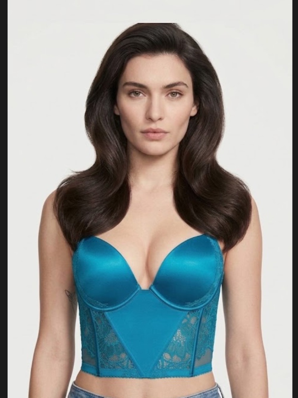 Victoria secret Teal Longline Push-Up bustier